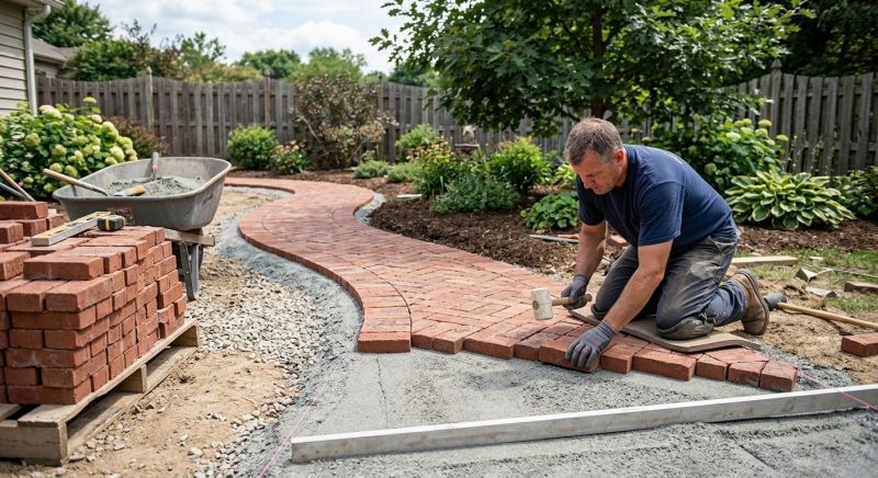Brick Hardscape Installation in Warwick, RI