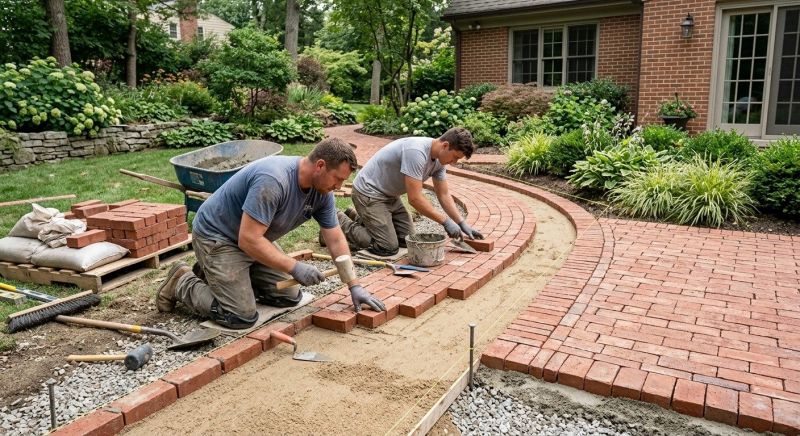 Brick Hardscape Installation in Greenwich, CT